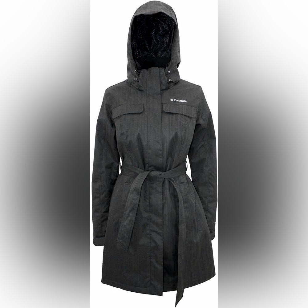 Columbia Trench Coat OMNI-TECH Breathable Hooded Water-Resistant Jacket Medium
